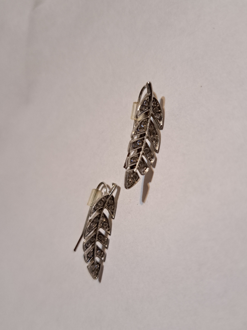 Silver Leaf Drop Earrings - Elegant Women's Jewelry